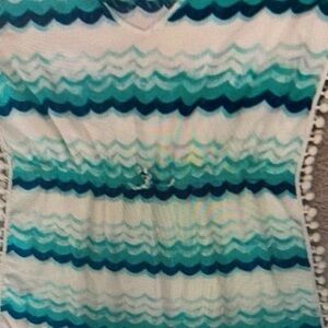 Kids Swimwear with Blue and Green Waves